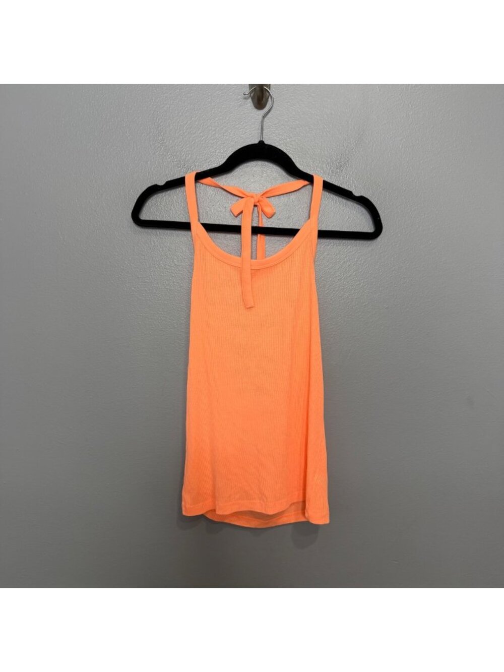 AERIE neon orange rib halter tank size S